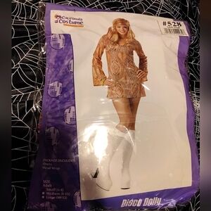 California Costumes Retro Dress with Head Wrap - Orange and White